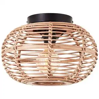 Praxis Brilliant plafondlamp Woodball rotan ⌀32cm E27 aanbieding