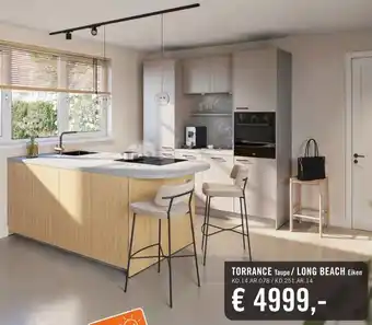 Keukendepot TORRANCE Taupe/LONG BEACH Eiken aanbieding