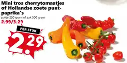 Coop Mini tros cherrytomaatjes of Hollandse zoete punt- paprika's aanbieding