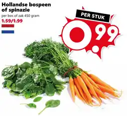 Coop Hollandse bospeen of spinazie aanbieding