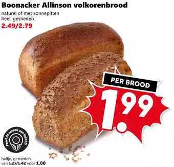 Coop Boonacker Allinson volkorenbrood aanbieding