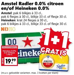 Coop Amstel Radler 0.0% citroen en/of Heineken 0.0% aanbieding