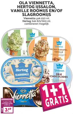 Coop OLA VIENNETTA, HERTOG IJSSALON, VANILLE ROOMIJS EN/OF SLAGROOMIJS aanbieding