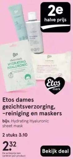 Etos Etos dames gezichtsverzorging, reiniging en maskers aanbieding