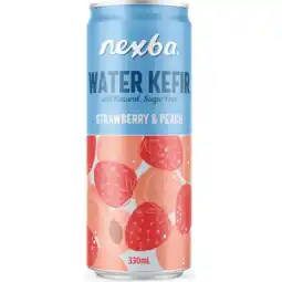 Jumbo Nexba Water Kefir Aardbei & Perzik - Blik - 330 ML aanbieding