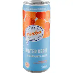 Jumbo Nexba Water Kefir Aardbei & Perzik - Blik - 330 ML aanbieding