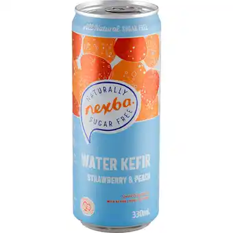 Jumbo Nexba Water Kefir Aardbei & Perzik - Blik - 330 ML aanbieding