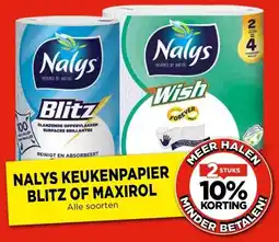 Vomar Voordeelmarkt NALYS KEUKENPAPIER BLITZ OF MAXIROL aanbieding