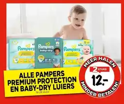 Vomar Voordeelmarkt ALLE PAMPERS PREMIUM PROTECTION EN BABY-DRY LUIERS aanbieding