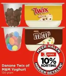 Vomar Voordeelmarkt Danone Twix of M&M Yoghurt aanbieding