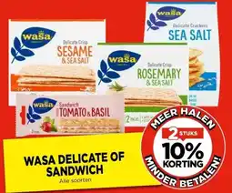 Vomar Voordeelmarkt WASA DELICATE OF SANDWICH aanbieding