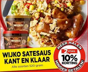 Vomar Voordeelmarkt WIJKO SATESAUS KANT EN KLAAR aanbieding