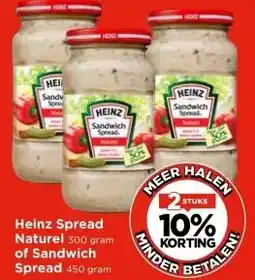 Vomar Voordeelmarkt Heinz Spread Naturel of Sandwich Spread aanbieding