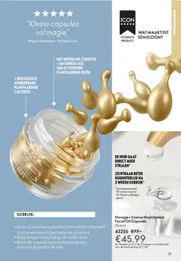 Oriflame Novage+ Intense Nourishment Facial Oil Capsules aanbieding