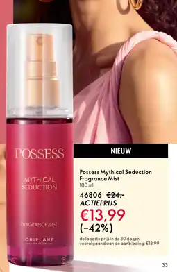 Oriflame Possess Mythical Seduction Fragrance Mist aanbieding