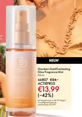Oriflame Giordani Gold Everlasting Glow Fragrance Mist aanbieding