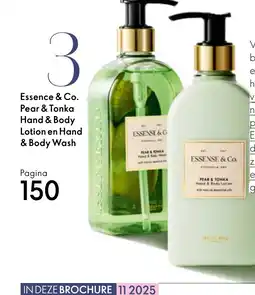 Oriflame Essence & Co. Pear & Tonka Hand & Body Lotion en Hand & Body Wash aanbieding