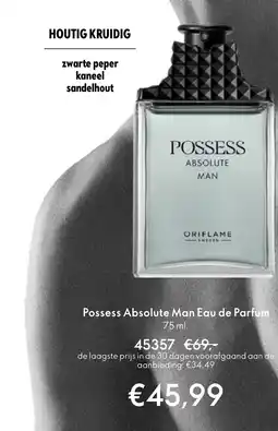 Oriflame Possess Absolute Man Eau de Parfum aanbieding