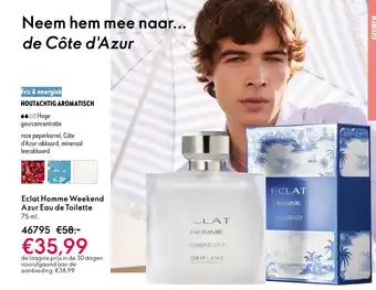 Oriflame Eclat Homme Weekend Azur Eau de Toilette aanbieding