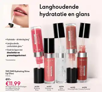 Oriflame THE ONE Hydrating Shine Lip Gloss aanbieding