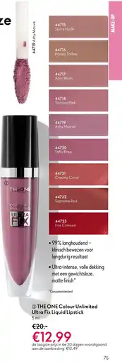 Oriflame THE ONE Colour Unlimited Ultra Fix Liquid Lipstick aanbieding