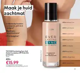 Oriflame THE ONE Everlasting Sync Soft Matte Foundation SPF 10 & UVA protection aanbieding