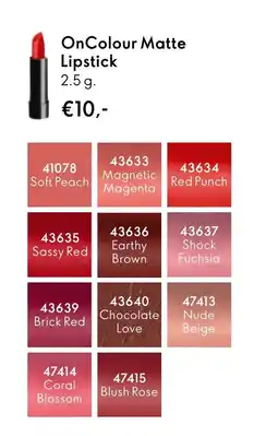 Oriflame OnColour Matte Lipstick aanbieding