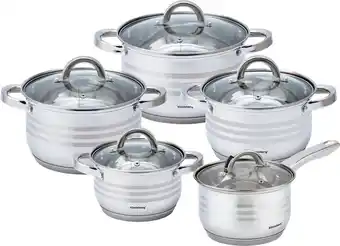 Bol.com Klausberg 7697 - 10 delige pannenset - kookpannen - 16-16-18-20-24 cm - met deksel aanbieding