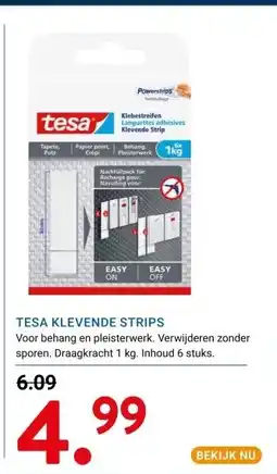 Kluswijs TESA KLEVENDE STRIPS aanbieding