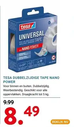 Kluswijs TESA DUBBELZIJDIGE TAPE NANO POWER aanbieding