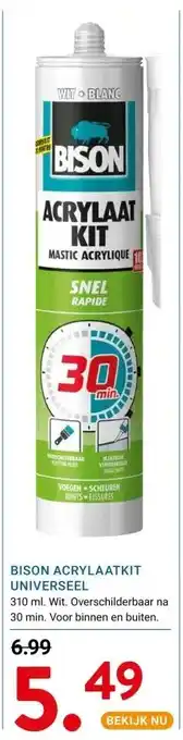 Kluswijs BISON ACRYLAATKIT UNIVERSEEL aanbieding