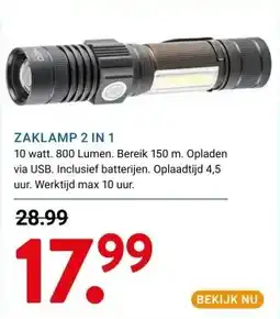 Kluswijs ZAKLAMP 2 IN 1 aanbieding