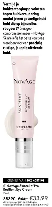 Oriflame NovAge Skinrelief Pro Resilient Eye Cream aanbieding
