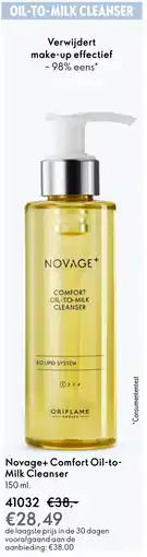 Oriflame Novage+ Comfort Oil to Milk Cleanser aanbieding