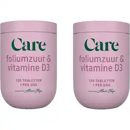 Albert Heijn Care Foliumzuur & vitamine D3 2-pack aanbieding
