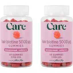 Albert Heijn Care Hair biotine 5000Âµg gummies 2-pack aanbieding
