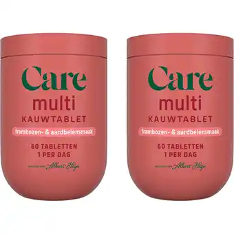 Albert Heijn Care Multi alles-in-1 kauwtablet framboos 2pk aanbieding