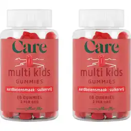 Albert Heijn Care Multi kids gummies aardbeiensmaak 2-pack aanbieding