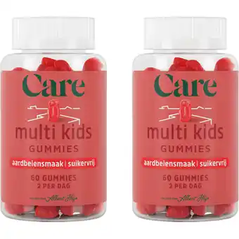 Albert Heijn Care Multi kids gummies aardbeiensmaak 2-pack aanbieding