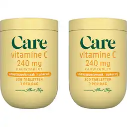 Albert Heijn Care Vitamine C kauwtablet sinaasappel 2-pack aanbieding