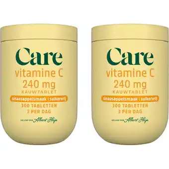 Albert Heijn Care Vitamine C kauwtablet sinaasappel 2-pack aanbieding