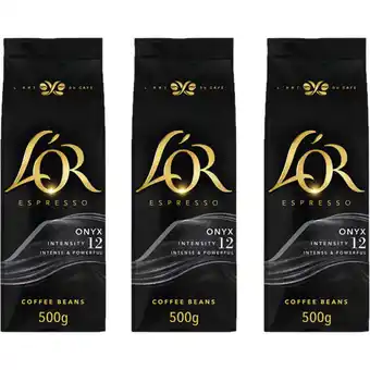 Albert Heijn L'OR Espresso onyx coffee beans 3-pack aanbieding