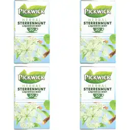 Albert Heijn Pickwick Herbal sterrenmunt 4-pack aanbieding