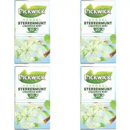 Albert Heijn Pickwick Herbal sterrenmunt 4-pack aanbieding