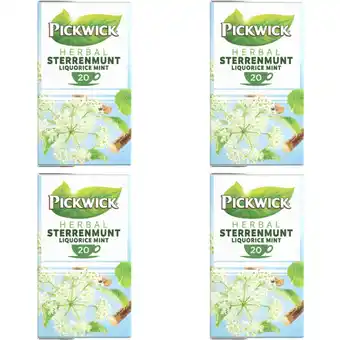 Albert Heijn Pickwick Herbal sterrenmunt 4-pack aanbieding