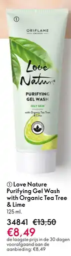 Oriflame Love Nature Purifying Gel Wash with Organic Tea Tree & Lime aanbieding