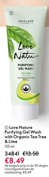 Oriflame Love Nature Purifying Gel Wash with Organic Tea Tree & Lime aanbieding