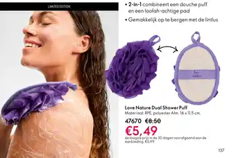 Oriflame Love Nature Dual Shower Puff aanbieding
