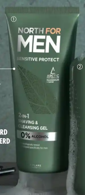 Oriflame North For Men Sensitive Protect 2-in-1 Shaving & Cleansing Gel aanbieding