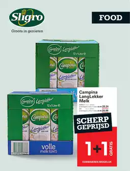 Sligro Campina Langlekker Melk aanbieding